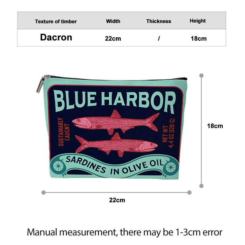 Sardine Makeup Bag,Cute Small Fish Cosmetic Bag,Creative Pencil Case Pouch Birthday Present for Women Friends - Image 3